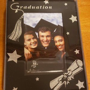4X6 Graduation Picture Frame - Black and Silver